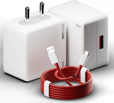 HOMEMO 80 W SuperVOOC 6 A Wall Charger for Mobile with Detachable Cable(White, Cable Included)