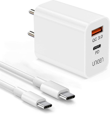 UNIGEN 20 W 3 A Wall Charger for Mobile with Detachable Cable(White)