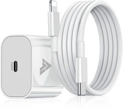 DR VAKU 20 W PD Wall Charger for Mobile with Detachable Cable(Compatible with iPhone 14/14 Plus/14 Pro/Max, 13/12/11 & iOS Devices, White, Cable Included)