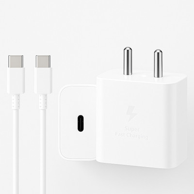 SB 45 W GaN 3 A Wall Charger for Mobile with Detachable Cable(White, Cable Included)