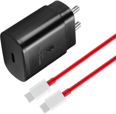 EliteGadgets 25 W Supercharge 3 A Wall Charger for Mobile with Detachable Cable(25Watt Charger USB C to C for Samsung Galaxy A73, Samsung F23, Red, Cable Included)