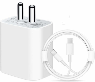 MAK 20 W PD 3.4 A Wall Charger for Mobile with Detachable Cable(White, Cable Included)