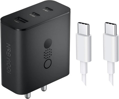 AVEVOUR ORIGINAL 65 W Power GaN 6.5 A Wall Charger for Mobile with Detachable Cable(Black, Cable Included)