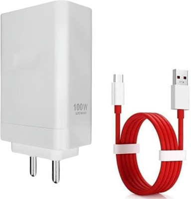 Avaxon 100 W SuperVOOC 8 A Wall Charger for Mobile with Detachable Cable(Compatible for onepIus 12R/12/11R/11/10R/10T/10Pro, White, Cable Included)