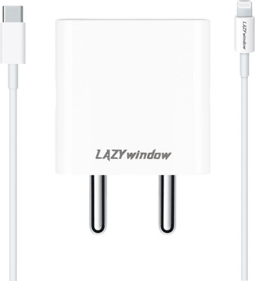 LAZYwindow 25 W PD 3.1 A Wall Charger for Mobile with Detachable Cable(White, Cable Included)