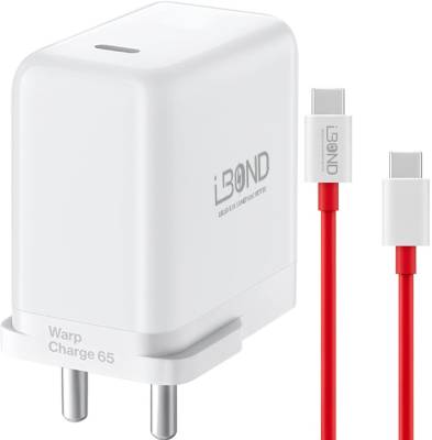 IBond 65 W Warp 0.6 A Mobile Type C To C Cable Compatible With Nord2 9R 9Pro 9 8T Charger Charger with Detachable Cable