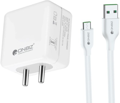 ONBIZ Wall Charger for Mobile with Detachable Cable(White, Cable Included)