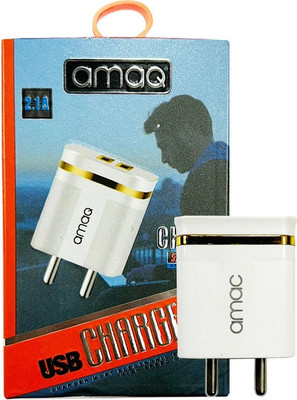 amaq 10 W Quick Charge 2.1 A Wall Charger for Mobile with Detachable Cable(White, Cable Included)