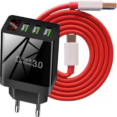 MARS 36 W Quick Charge 3 A Wall Charger for Mobile with Detachable Cable(36W 3 Ports Charger Adapter Compatible With All iOS & Android Devices, Cable Included)