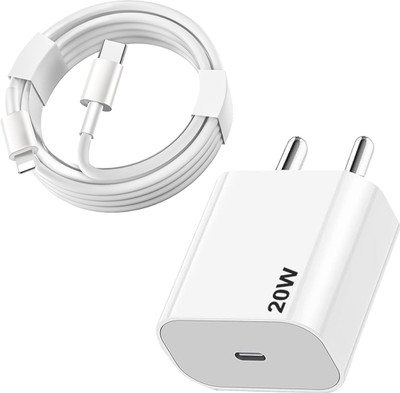 RVAT 20 W PD 3 A Wall Charger for Mobile with Detachable Cable(White, Cable Included)