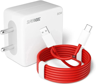 RVAT 80 W SuperVOOC 7 A Wall Charger for Mobile with Detachable Cable(White, Red, Cable Included)