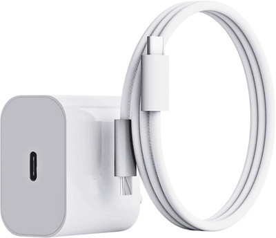 RoarX 25 W Adaptive Charging 3.1 A Wall Charger for Mobile with Detachable Cable(25W Fast Charger For iphone 15/15 Pro with Nylon Braided Type C to C Cable, Cable Included)