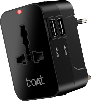 boAt 10 W Quick Charge 3 A Multi-pin Wall Charger for Mobile(Carbon Black)