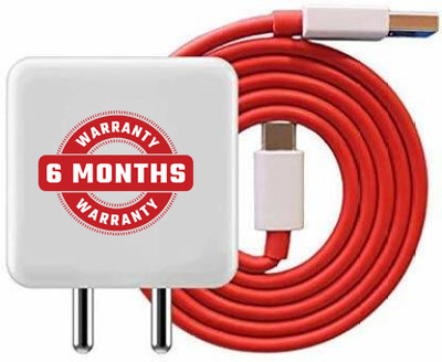 MGEdge 30 W VOOC 4 A Wall Charger for Mobile with Detachable Cable(White Adapter, Red Type-C Cable, Cable Included)