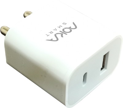 AOKA 3 A Multiport Mobile Charger with Detachable Cable(White, Cable Included)