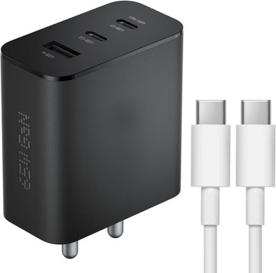 BLYNOIZ 65 W GaN 6.5 A Wall Charger for Mobile with Detachable Cable(Compatible with cmf Phone 1,cmf Phone 2 Pro, Black, Cable Included)