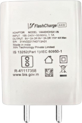 AVEVOUR ORIGINAL 44 W 4 A Wall Charger for Mobile with Detachable Cable(White -Compatible with vivo V40, V40 Pro, V30, V30e, V30 Pro, V29, V29e V29 Pro, Cable Included)