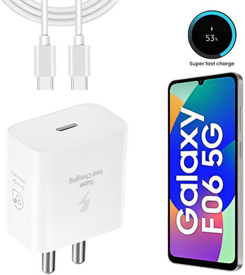 MAK 25 W GaN 3.1 A Wall Charger for Mobile with Detachable Cable(White Super Fast Charger for Samsung Galaxy F06 5g Charger Adapter)