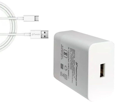 Kizzy 44 W Quick Charge 4 A Wall Charger for Mobile with Detachable Cable(White, Cable Included)