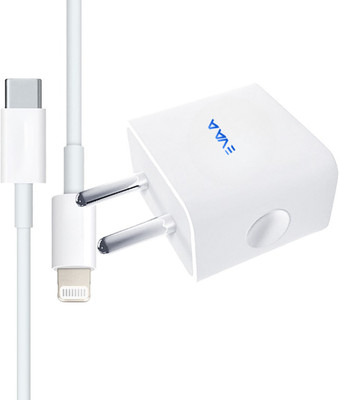 EVAAENTERPRISES 20 W PD 3.6 A Wall Charger for Mobile with Detachable Cable(White, Cable Included)
