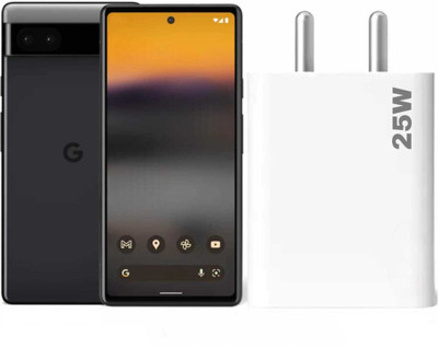 roketcell 25 W Adaptive Charging 3 A Wall Charger for Mobile(White, No Cable included, Google Pixel 6A)