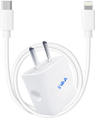 EVAAENTERPRISES 20 W PD 3.6 A Wall Charger for Mobile with Detachable Cable(White, Cable Included)