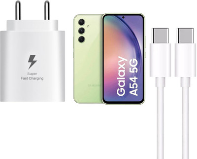 RVAT 25 W Quick Charge 3 A Wall Charger for Mobile with Detachable Cable(White, Super Fast Charger 25w for A54 5G & other c to c mobile, Cable Included)