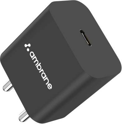 Ambrane 20 W 3 A Wall Charger for Mobile(Black)