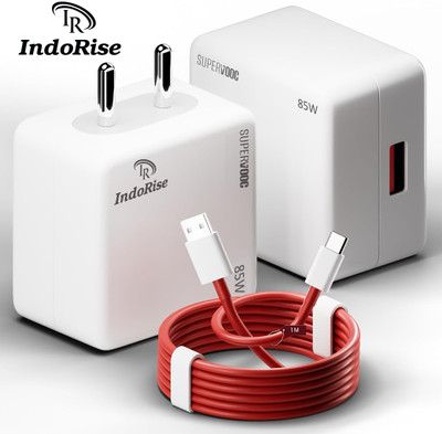Indorise 85 W SuperVOOC 12 A Wall Charger for Mobile with Detachable Cable(White, Cable Included)