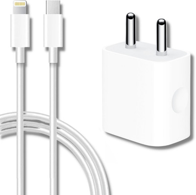 MAK 20 W Quick Charge 3 A Wall Charger for Mobile with Detachable Cable(White, Cable Included)