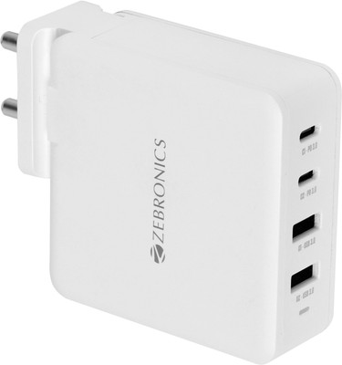 ZEBRONICS 100 W GaN 5 A Wall Charger for Mobile(White)