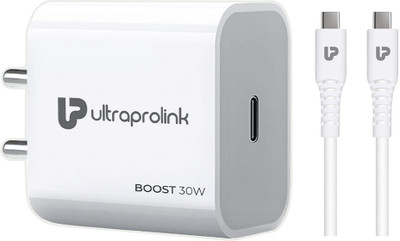 Ultraprolink 30 W Qualcomm 3.0 3 A Wall Charger for Mobile with Detachable Cable(White, Cable Included)