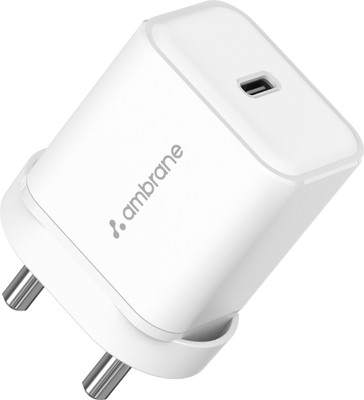 Ambrane 20 W PD 3 A Wall Charger for Mobile(White)