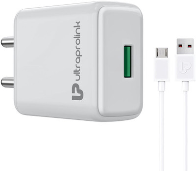 Ultraprolink 12 W 2.4 A Wall Charger for Mobile with Detachable Cable(White, Cable Included)