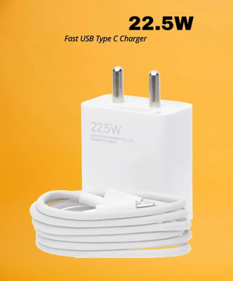 DVJ 22.5 W TurboPower 3.0 6 A Wall Charger for Mobile with Detachable Cable(22.5W TURBO CHARGE WITH 6 AMP DATA CABLE FOR Poco M6 Pro 5G / POCO M4, Cable Included)