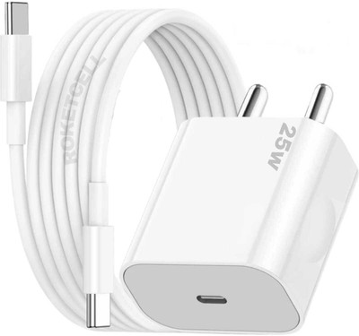 roketcell 25 W Quick Charge 3.1 A Wall Charger for Mobile(White, Cable Included)