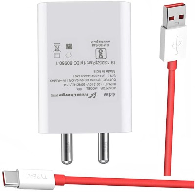 EliteGadgets 44 W SuperVOOC 4 A Mobile Charger with Detachable Cable(White Red, Flash Charger 44 watt Charger, Cable Included)