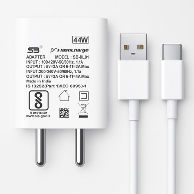 SB 44 W 4 A Wall Charger for Mobile with Detachable Cable(support FLASH 2.0 only supported device, White, Cable Included)