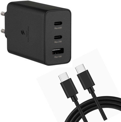 IARYZ ORIGINAL 65 W PD 6 A Wall Charger for Mobile with Detachable Cable(Black, Cable Included)
