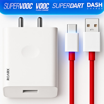 RoarX 33 W SuperVOOC 6 A Wall Charger for Mobile with Detachable Cable(White, Cable Included)
