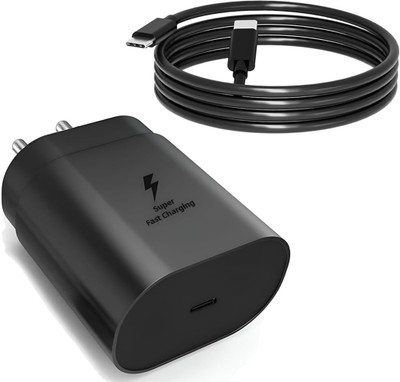 RVAT 25 W Power GaN 3.1 A Wall Charger for Mobile with Detachable Cable(Black, Cable Included)
