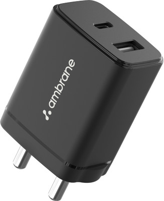 Ambrane 30 W GaN 3 A Wall Charger for Mobile(Black)