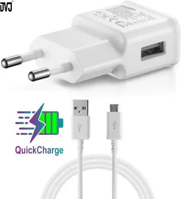 DVJ 15 W Qualcomm 3.0 Wall Charger for Mobile with Detachable Cable(15W FOR SAMSUNG A12 A21s A22 A30 A30s A31 A32 A50 A50s A51 C7 Pro C9 Pro F02s, Cable Included)