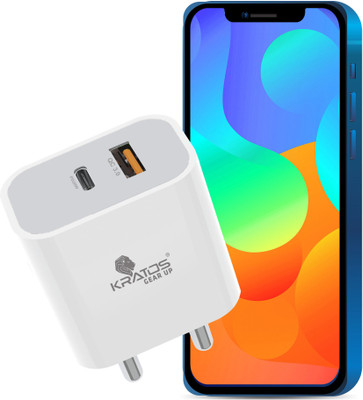 Kratos 38 W PD 3 A Wall Charger for Mobile(White)