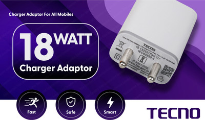 Tecno 18 W Quick Charge 2 A Wall Charger for Mobile(White)