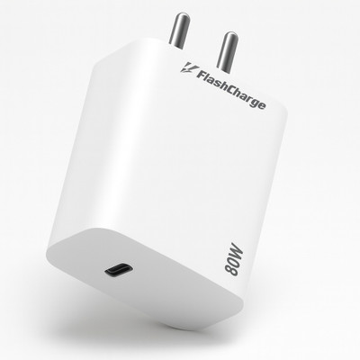 RVAT 80 W Quick Charge 7.3 A Wall Charger for Mobile with Detachable Cable(White, Cable Included)