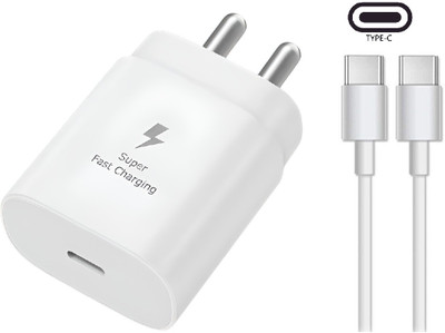 Prifakt 25 W Supercharge 3.1 A Wall Charger for Mobile with Detachable Cable(White, Cable Included)