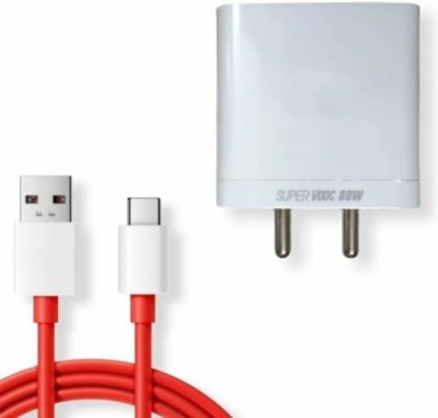 digie 80 W SuperVOOC Wall Charger for Mobile with Detachable Cable(White, Red, Cable Included)