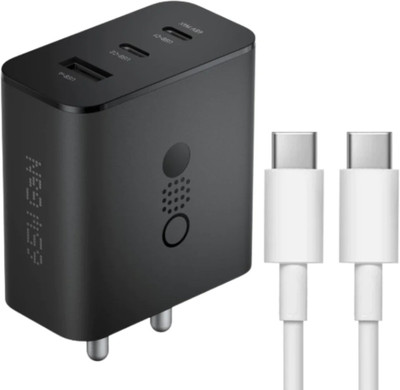 BLYNOIZ 65 W GaN 6.5 A Wall Charger for Mobile with Detachable Cable(Compatible with nothing Phone 3, Phone (3a), Phone (3a) Pro, Black, Cable Included)