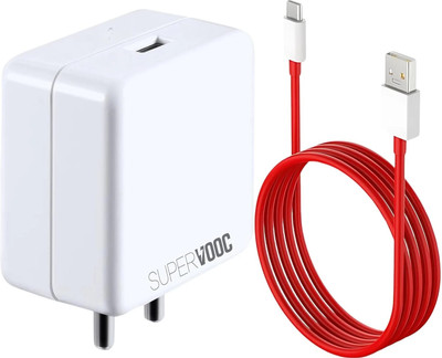 CLAT 80 W SuperVOOC 6 A Wall Charger for Mobile with Detachable Cable(White, Cable Included)
